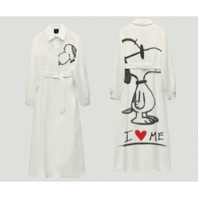 VESTIDO POPELIN BLANCO SNOOPY, "DON´T WASTE YOUR TIME"