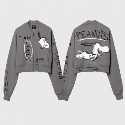 BOMBER GRIS PIEDRA SNOOPY, "I AM COOL"
